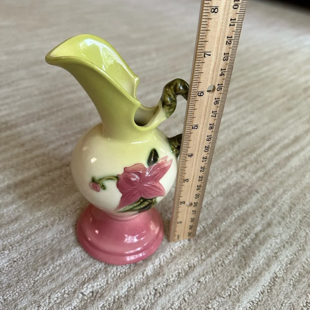 Vintage Hull Pottery Ewer Wonderland Pattern Small Pitcher Vase 6.5”